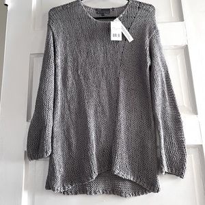 Vince Knitted Handmade Grey Small Cotton Nylon Crew Sweater Delicate Grey